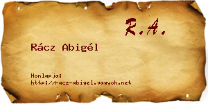 Rácz Abigél névjegykártya